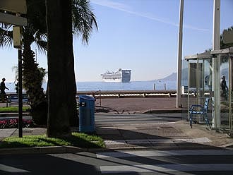 ship in Cannes harbor