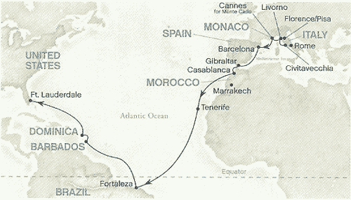 Map of cruise